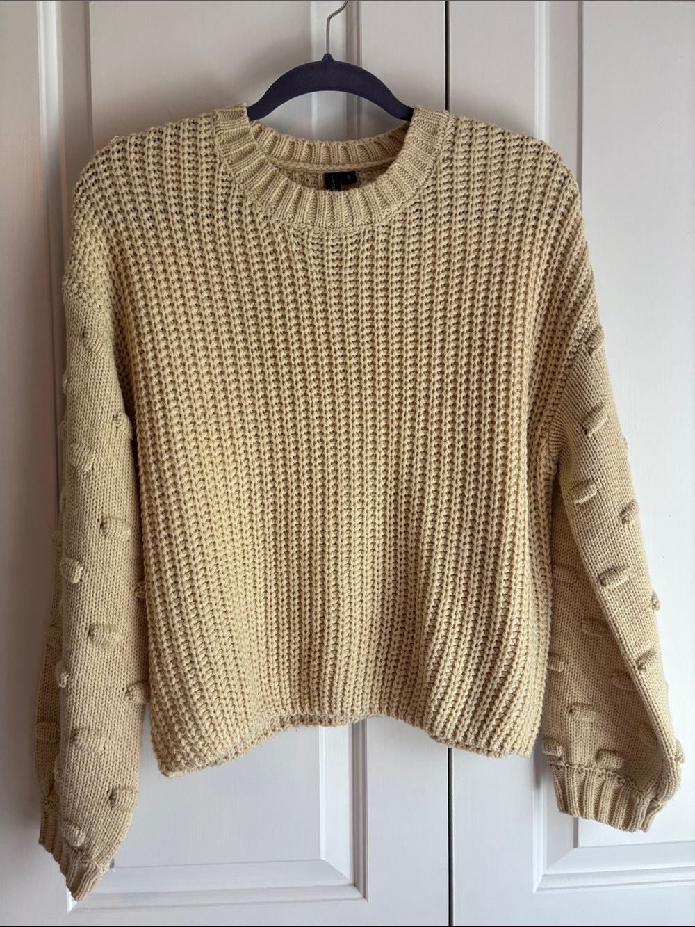 moon & madison Cream Knit Crewneck Sweater